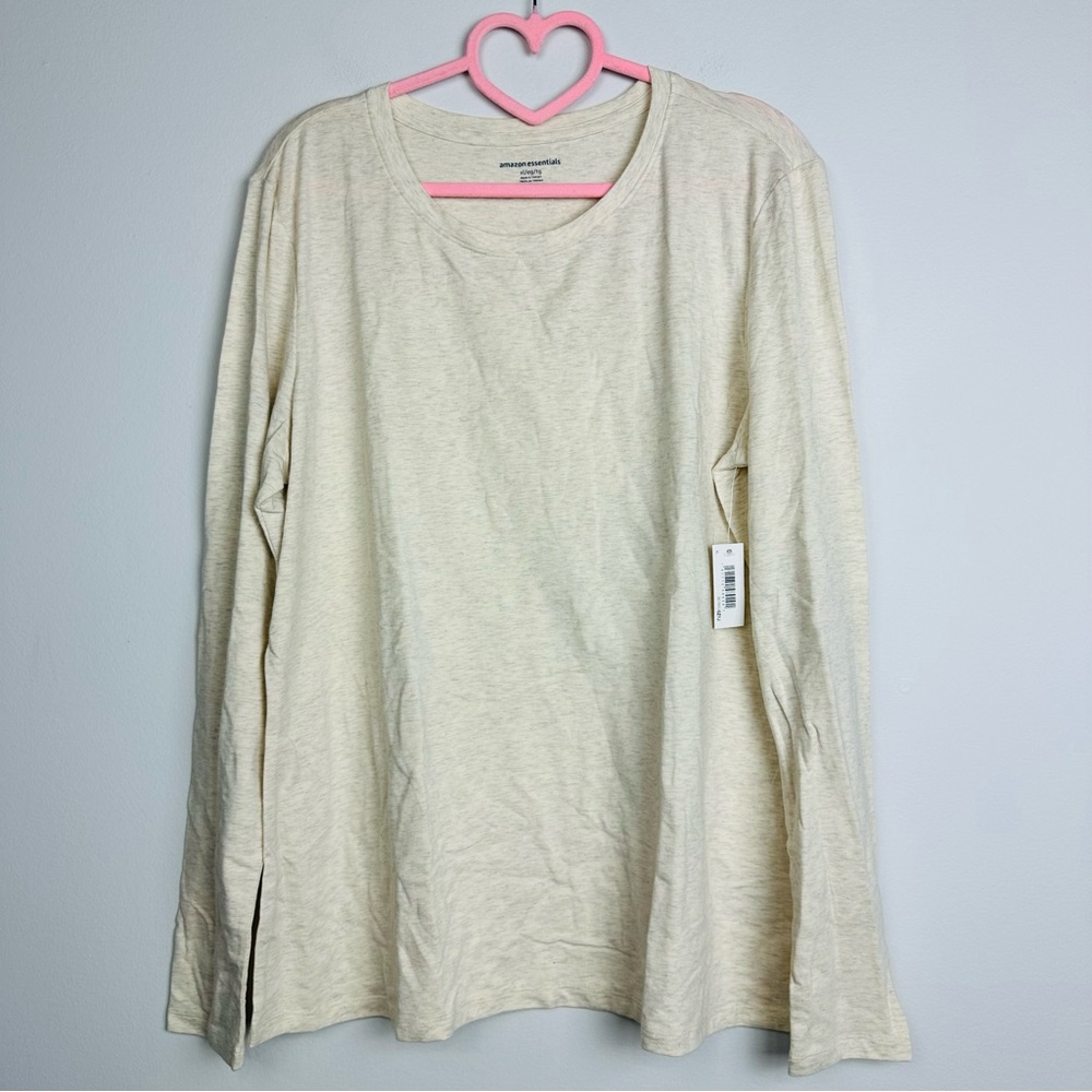 Amazon Essentials NWT Beige Long Sleeve Tee size XL